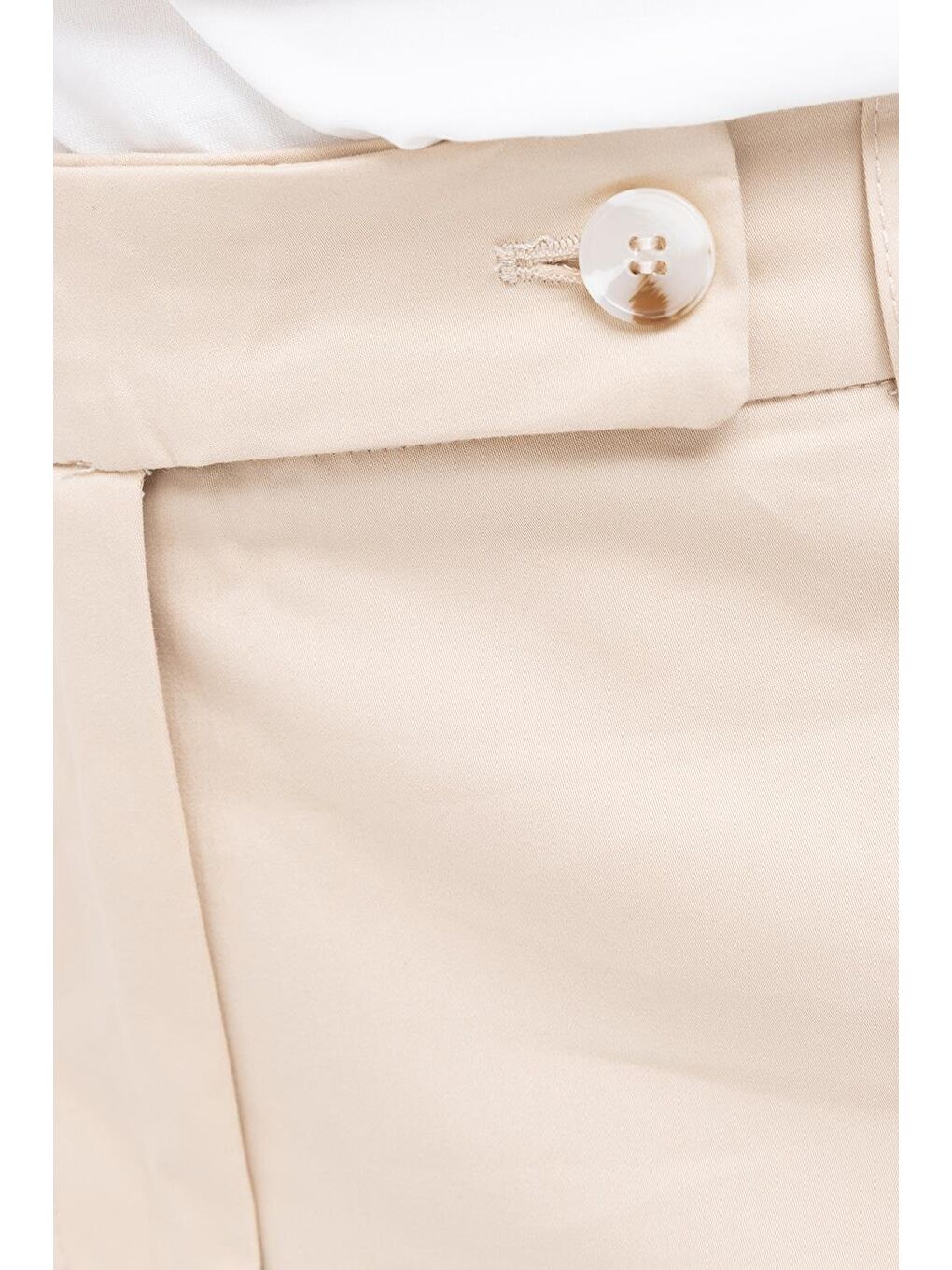 Bej-Beli Lastikli Büyük Beden Pantolon-3