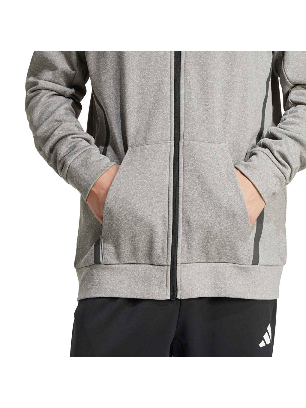 Game&Go Erkek Gri Kapüşonlu Fermuarlı Sweatshirt-2