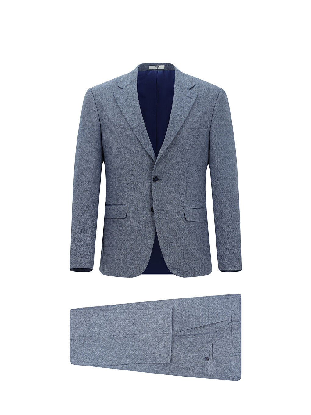 Mavi 4 Drop Relaxed Fit Rahat Kesim Desenli Takım Elbise