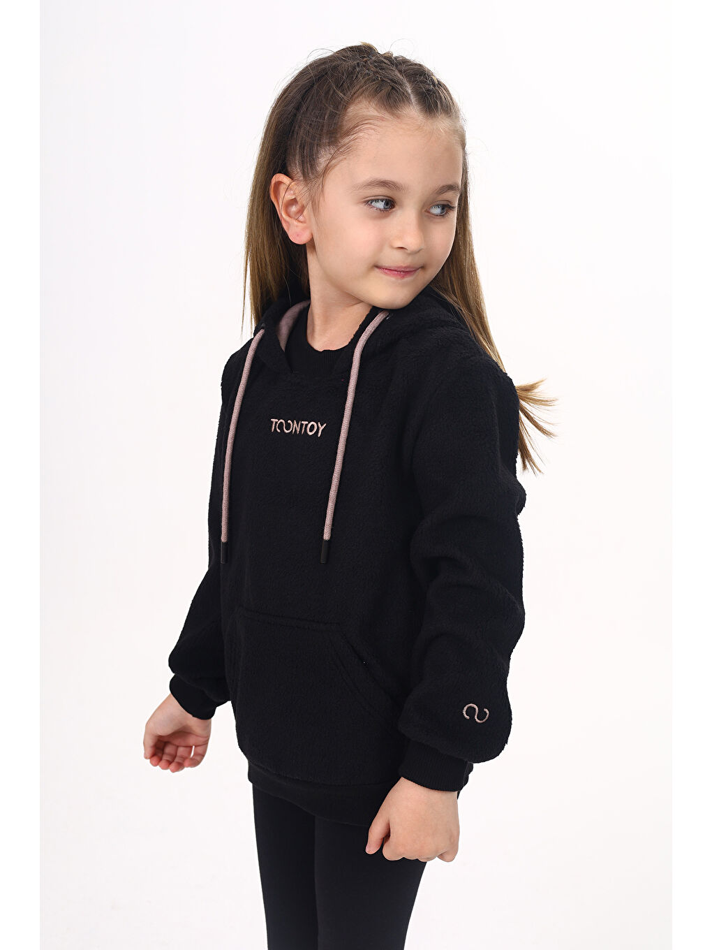 Toontoykids Kahverengi Unisex Çocuk Nakışlı Sweatshirt - 1