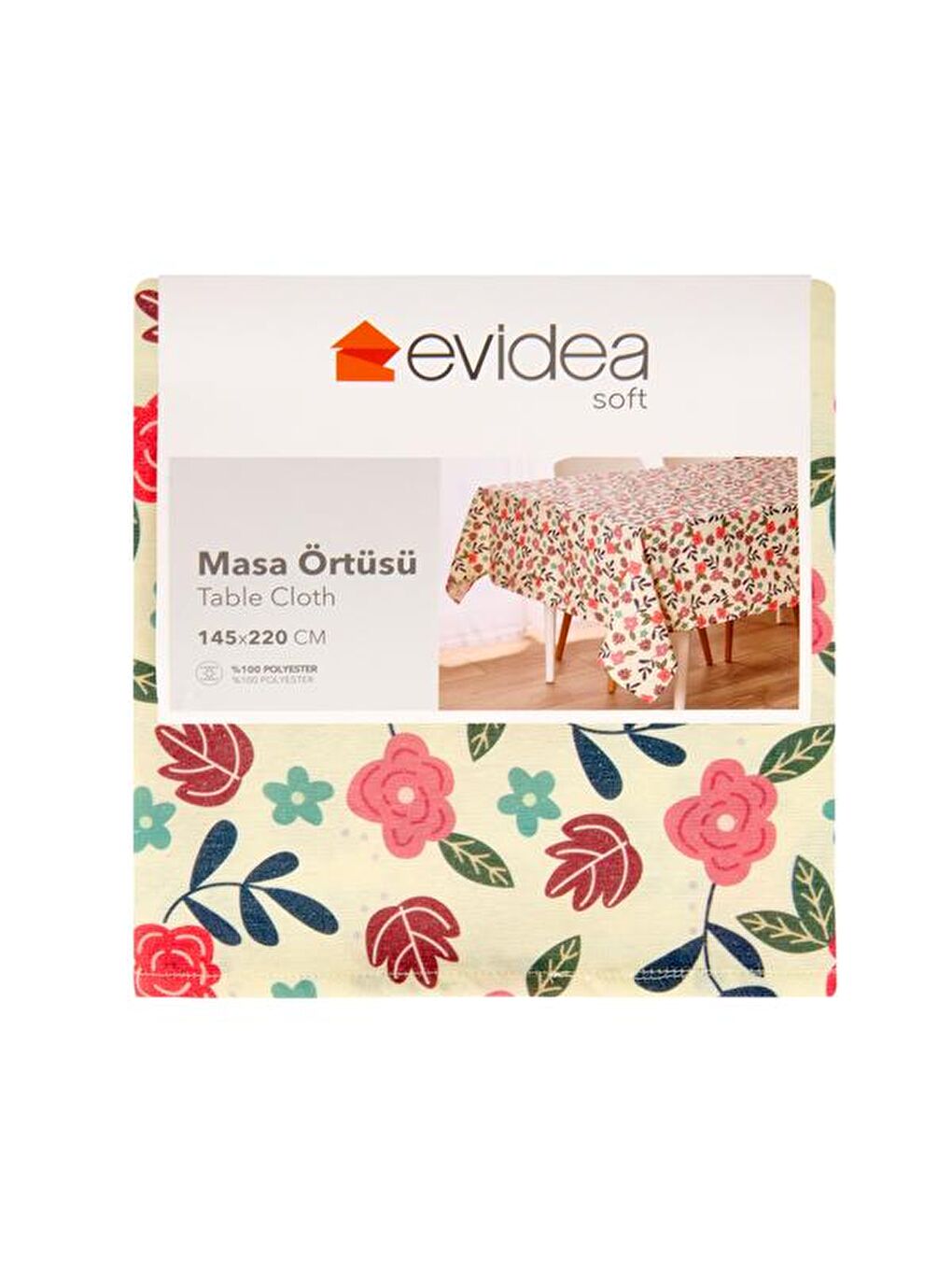 Karışık Soft Aida Masa Örtüsü - Renkli - 145x220 cm-3