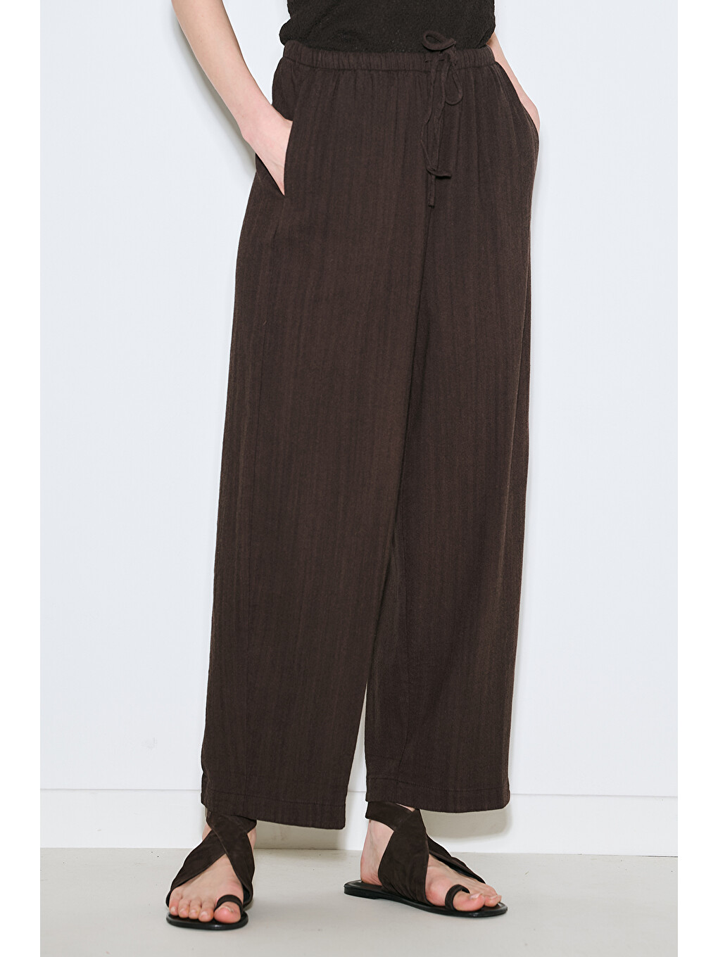Kahverengi Rustik Rahat Pantolon Acı Kahve-6