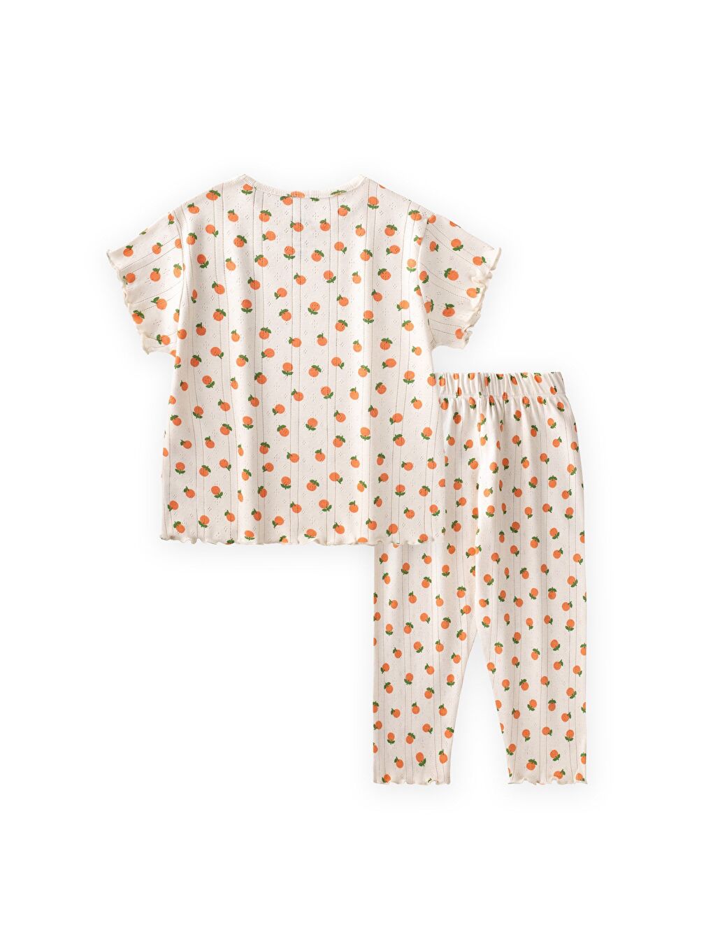 Turuncu Desenli Pijama Takımı 1-8 Yaş Portakal Desen-1