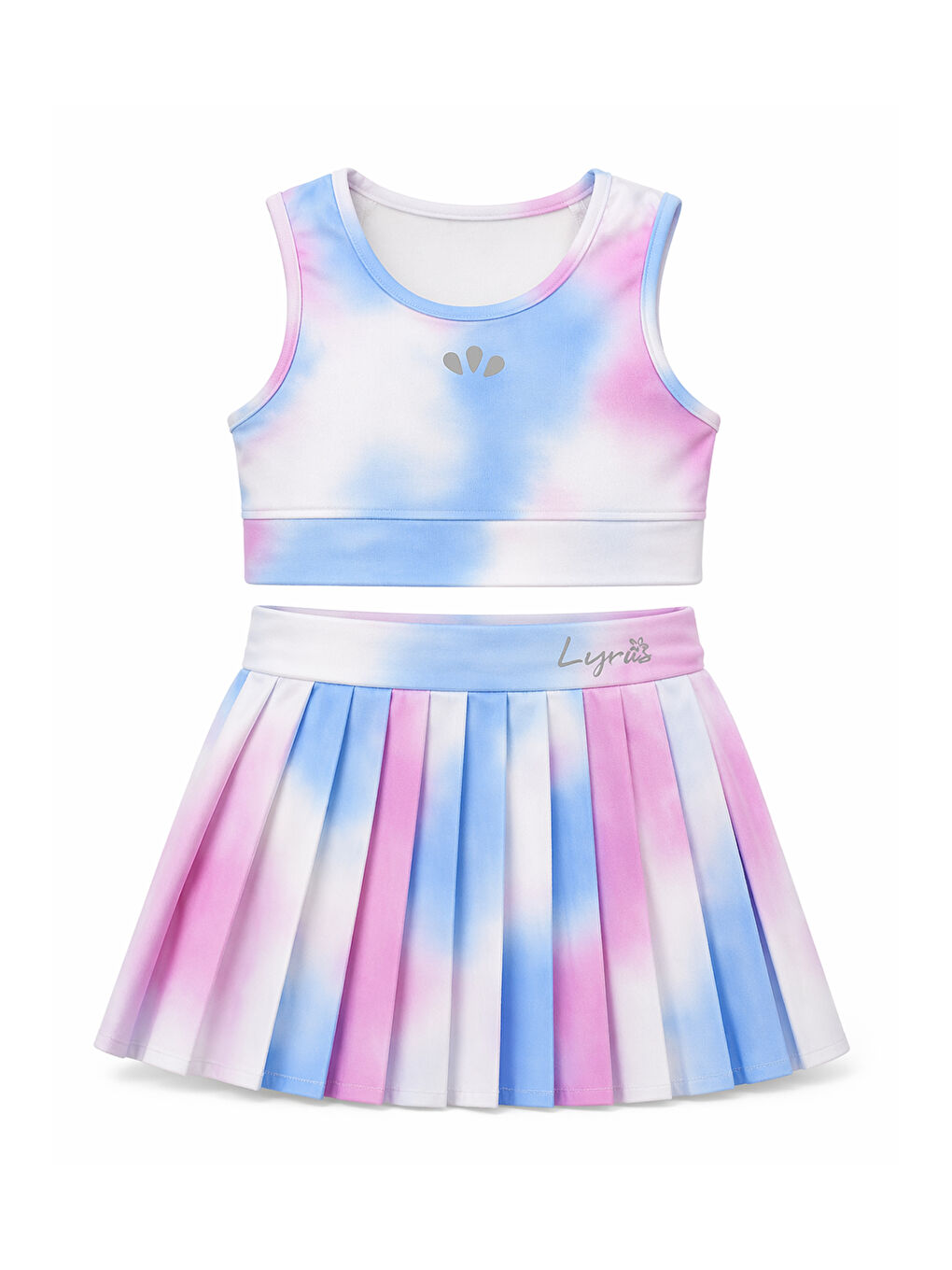 Sıfır Kol Üst Şortlu Etekli Kız Çocuk Yüzücü Mayo 26601 Buz Mavi-3