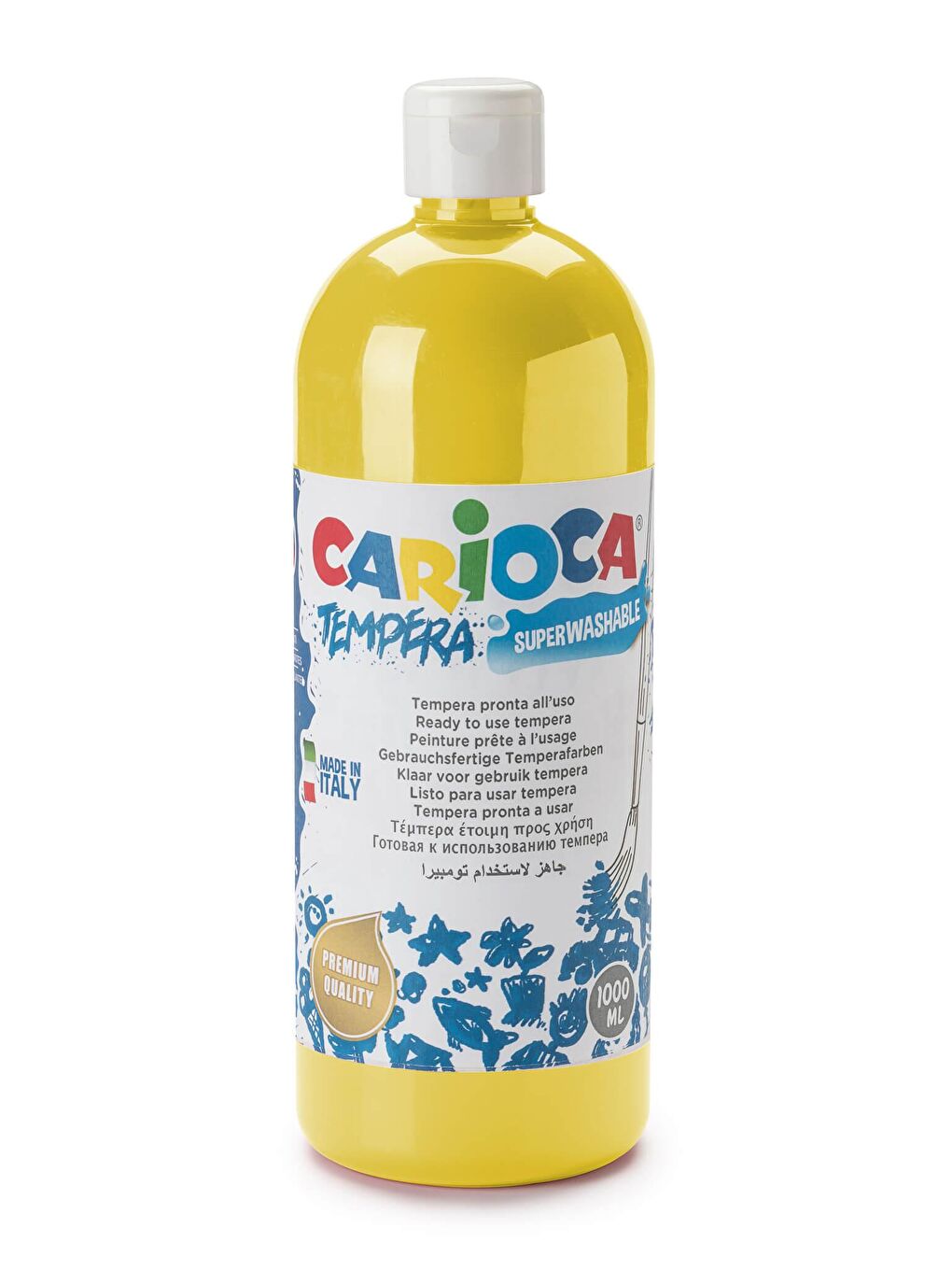 CARIOCA Sarı Tempera Boya - Sarı (Süper Yıkanabilir) 1000ml - 1350gr / Plastik Şişede