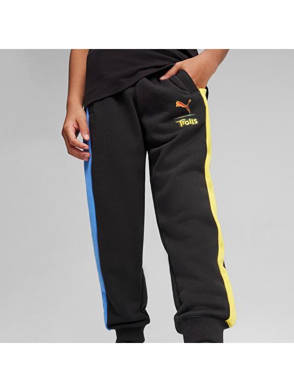 Puma X Trolls T7 Track Erkek Çocuk Siyah Eşofman Altı-1