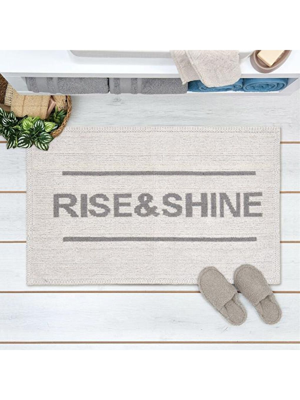 Soft Rise and Shine Banyo Paspası - Ekru - 50x80 cm