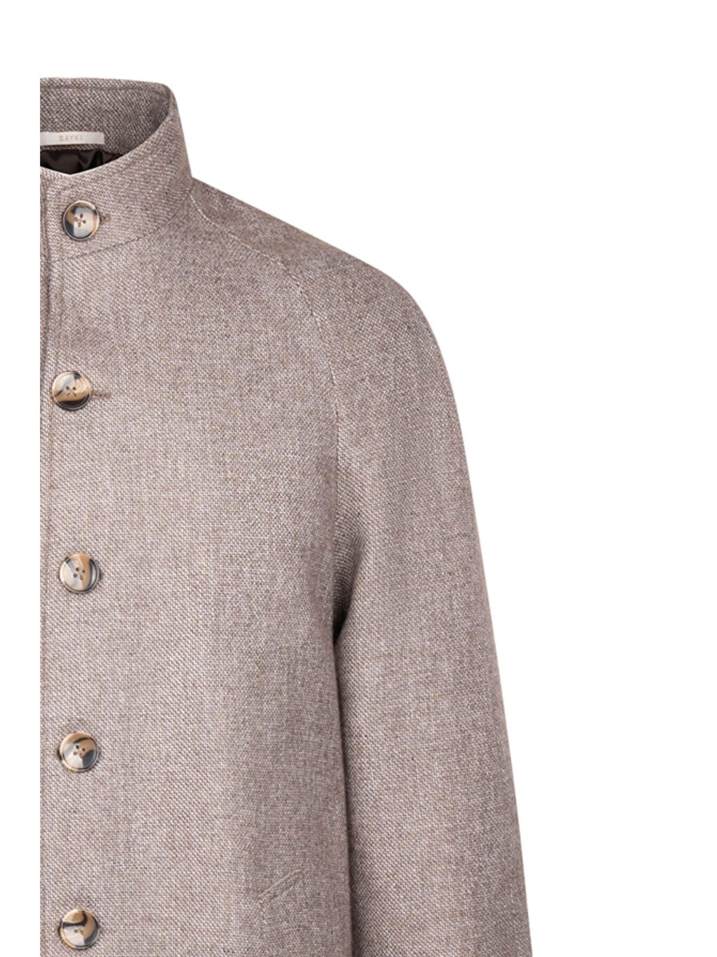 Kahverengi Regular Fit Hakim Yaka Yünlü Kaşe Palto-2
