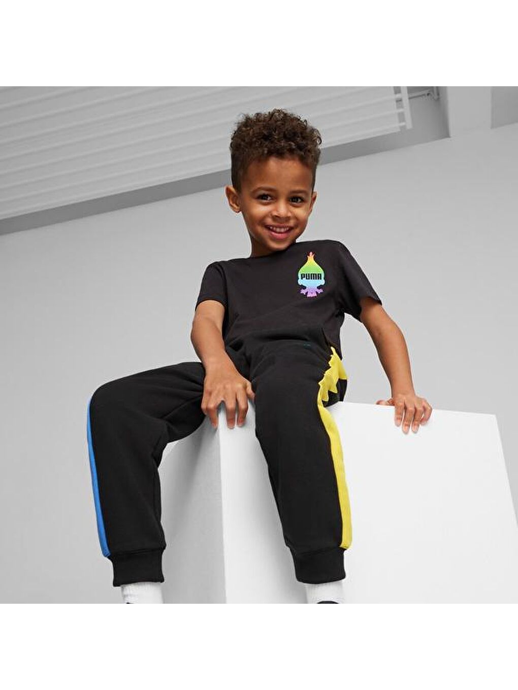 Puma X Trolls T7 Track Erkek Çocuk Siyah Eşofman Altı-3