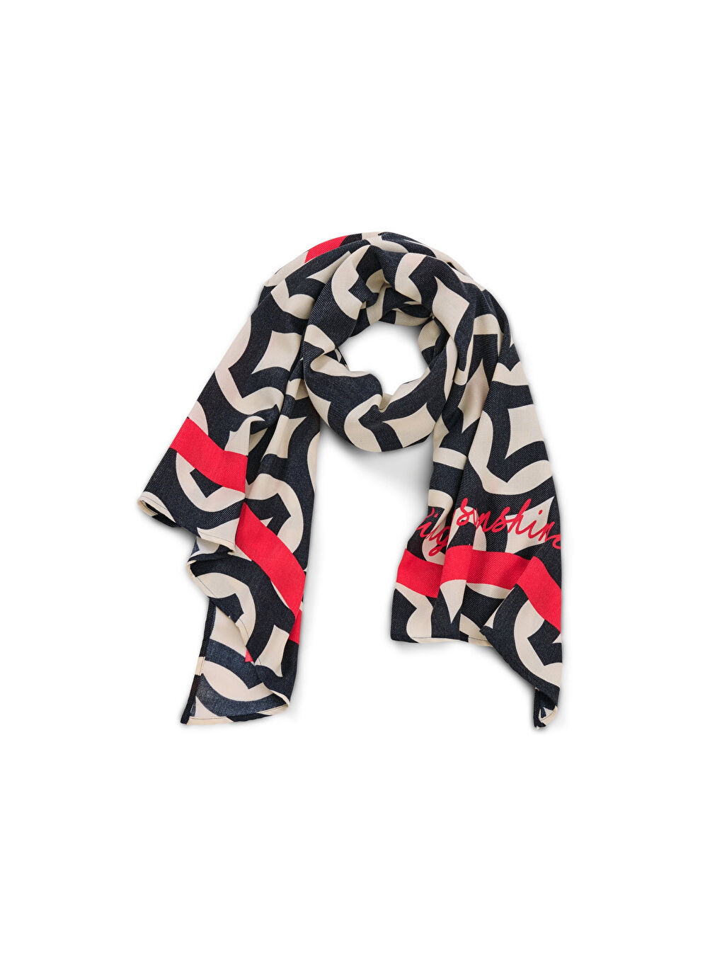 Lacivert Kadın Şal, Tamamı Baskılı