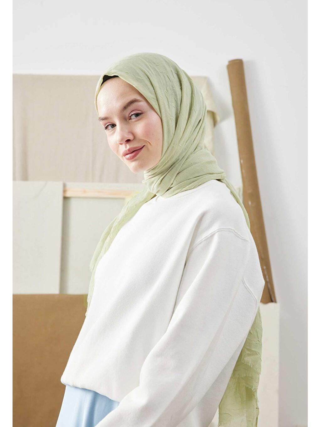 Bambu Şal Çağla Yeşili-2