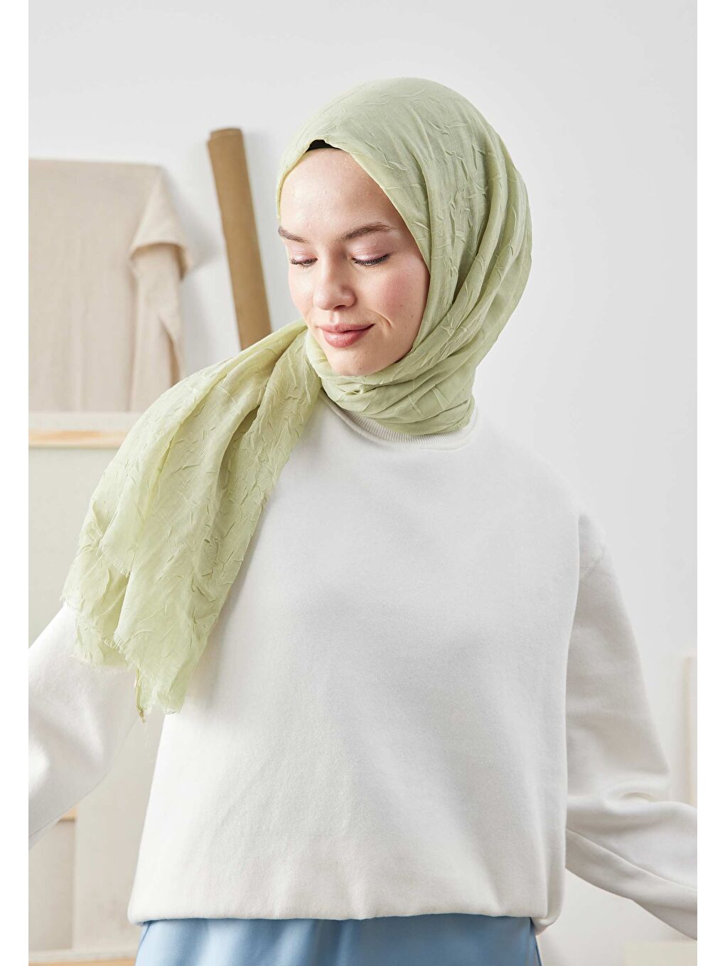 Bambu Şal Çağla Yeşili-3