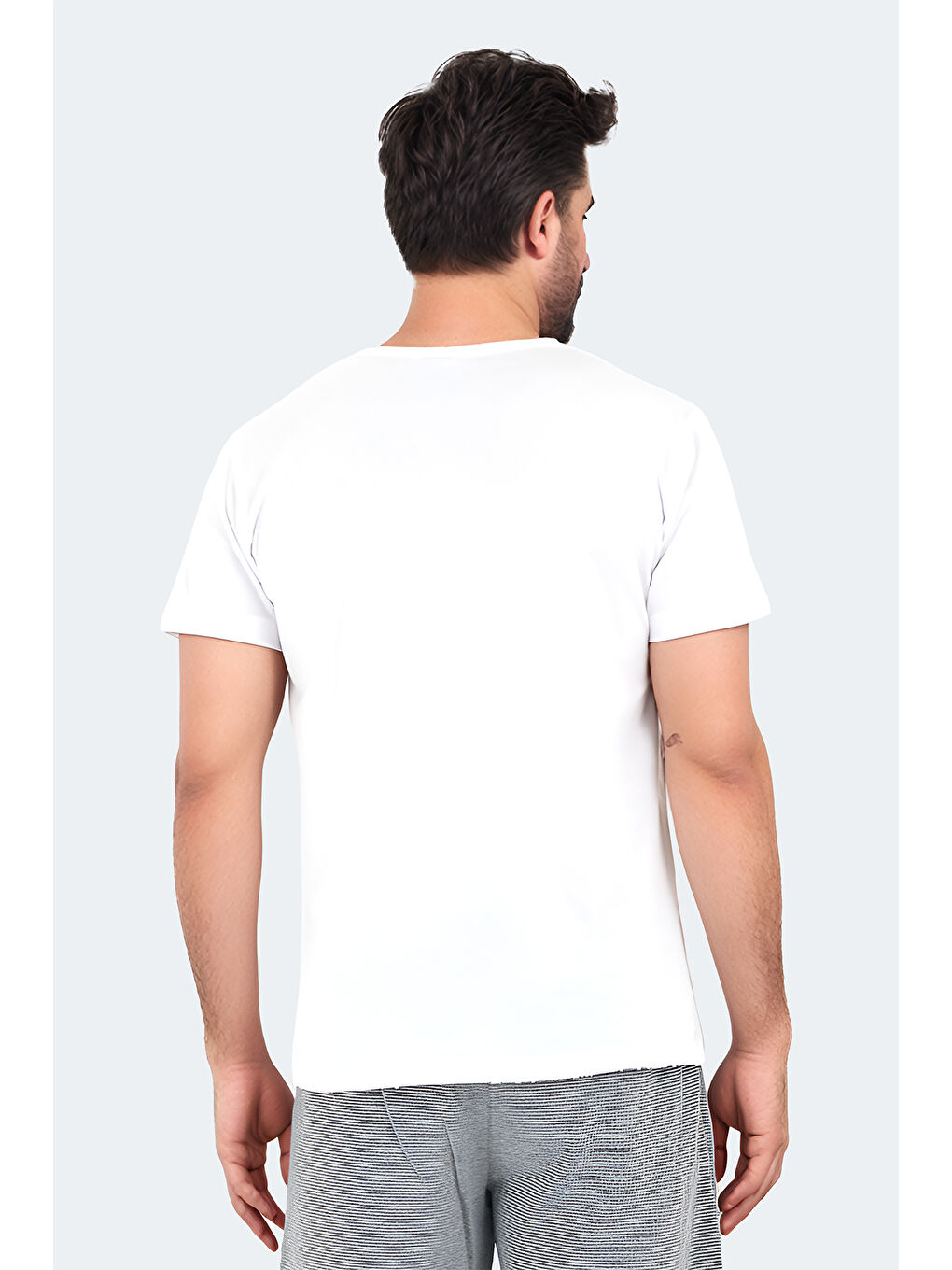 SARGON KTN  Erkek Büyük Beden Tişört Beyaz-1