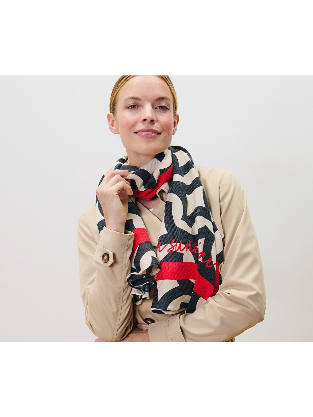 Lacivert Kadın Şal, Tamamı Baskılı-2