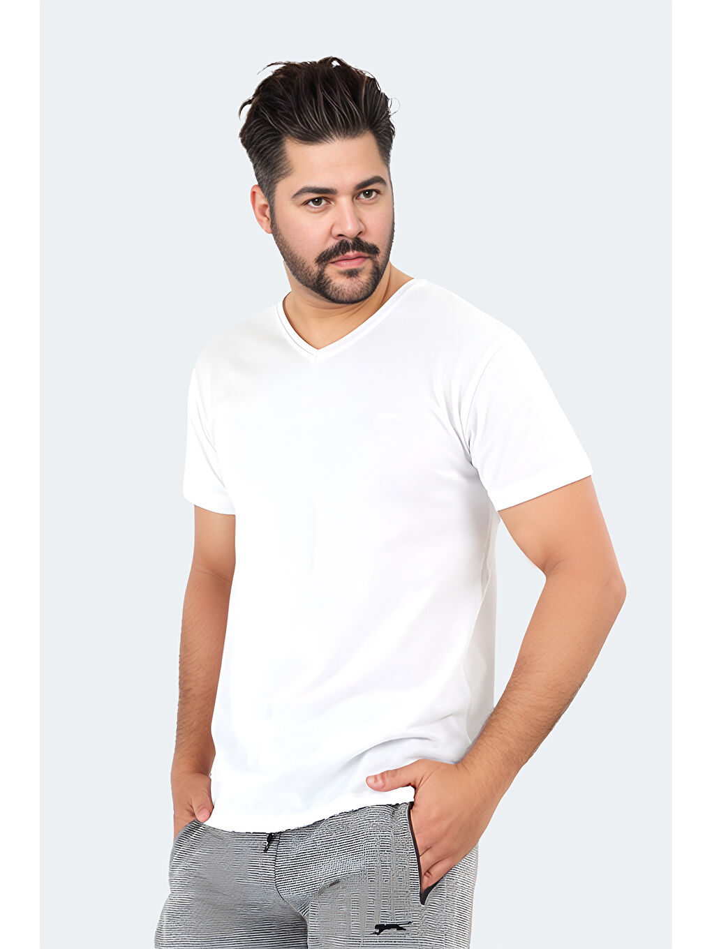 SARGON KTN  Erkek Büyük Beden Tişört Beyaz-2