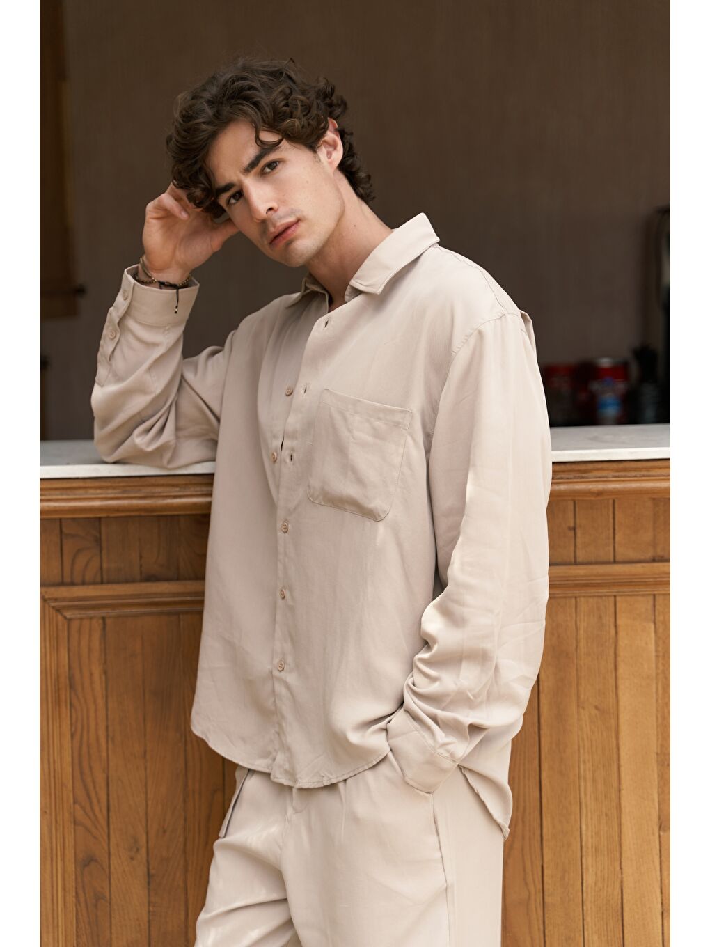 Jonathan Erkek Bej Gömlek Pantolon Takım-2