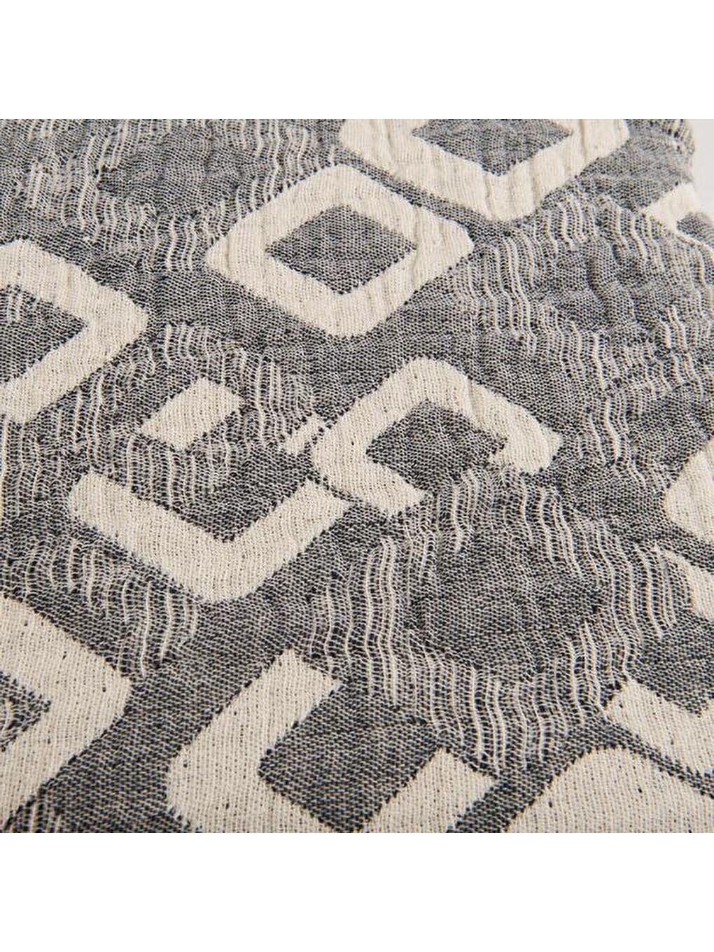 Soft Kuadrum Müslin Çift Kişilik Yatak Örtüsü - Gri - 200x220 cm-1