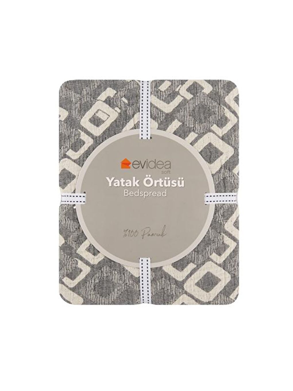 Soft Kuadrum Müslin Çift Kişilik Yatak Örtüsü - Gri - 200x220 cm-2