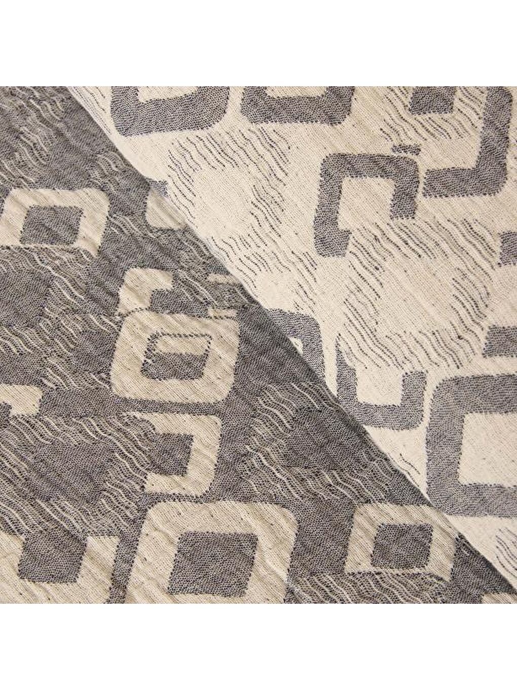 Soft Kuadrum Müslin Çift Kişilik Yatak Örtüsü - Gri - 200x220 cm-4