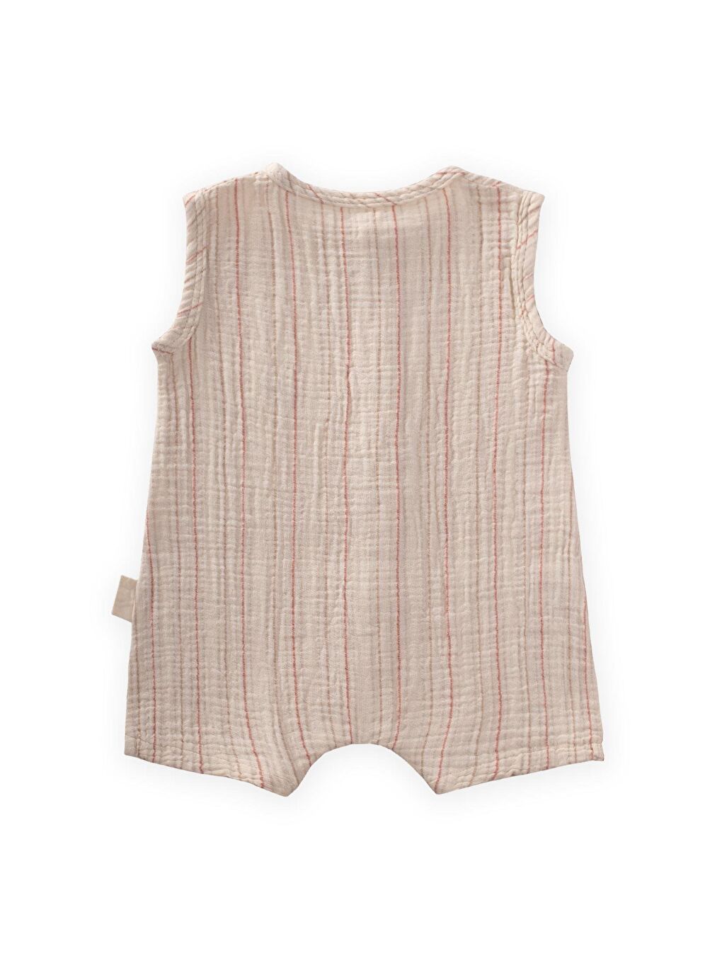 Kahverengi Erkek Çocuk Çizgili Müslin Tulum-1