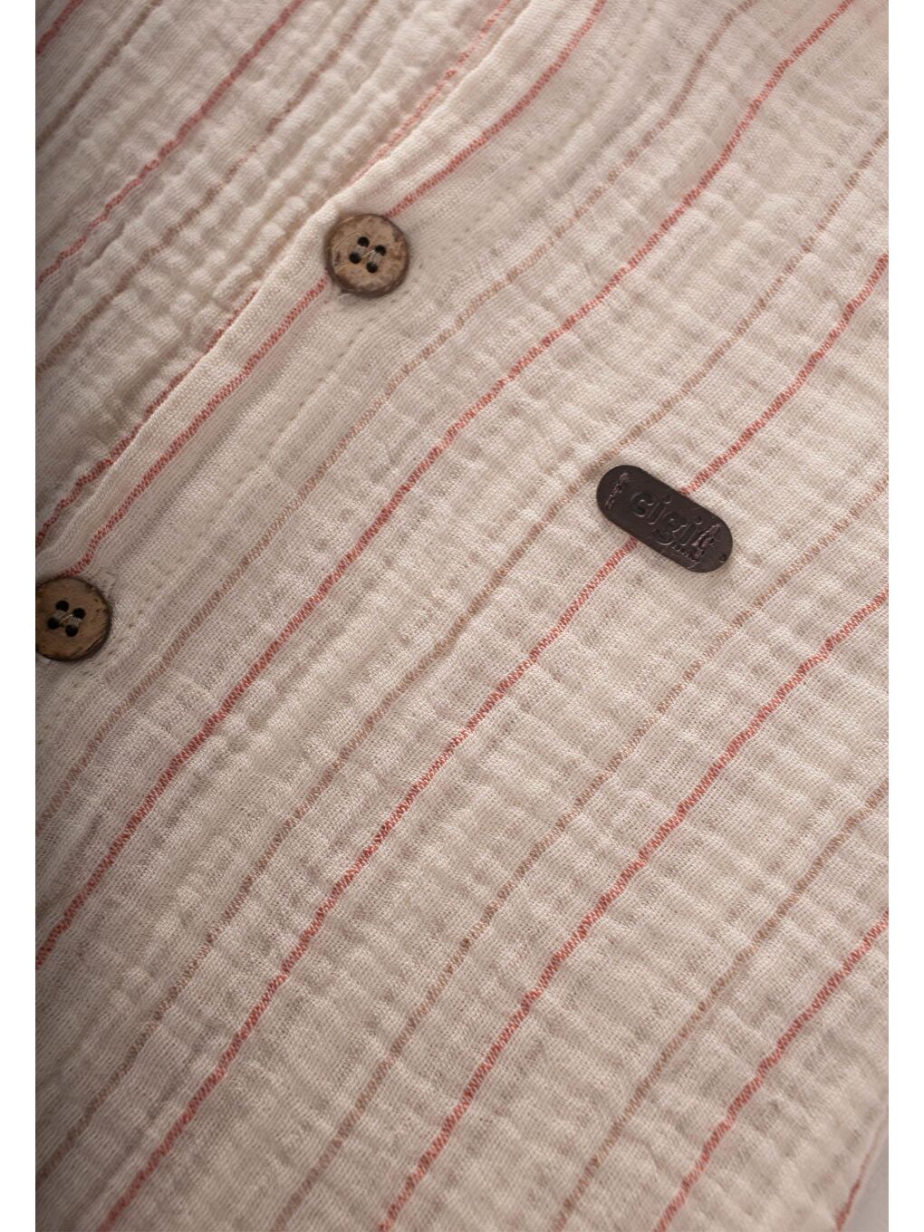 Kahverengi Erkek Çocuk Çizgili Müslin Tulum-2