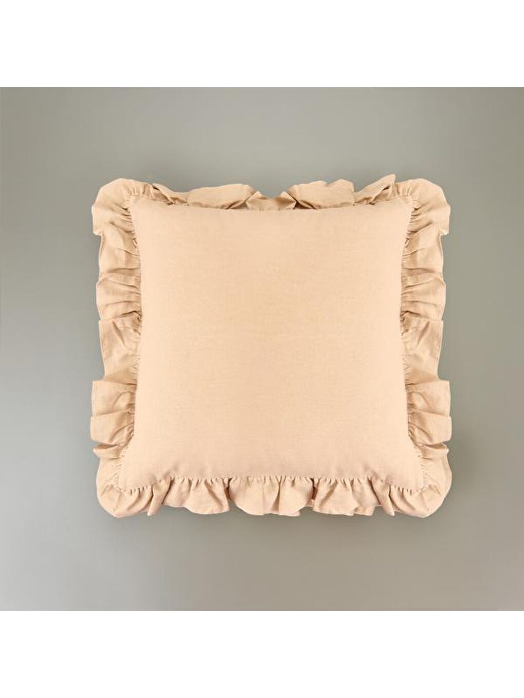 Soft Larvik Fırfırlı Kırlent - Bej- 40x40 cm-3