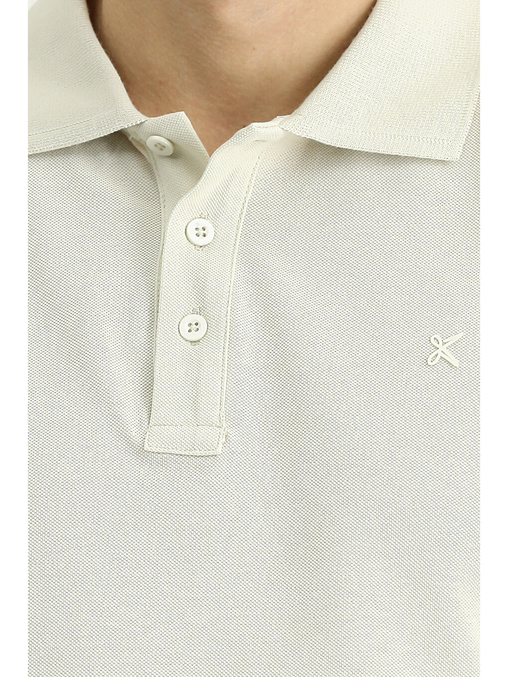 Bej Slim Fit Dar Kesim Pamuk Kıvrılmaz Polo Yaka Tişört-4