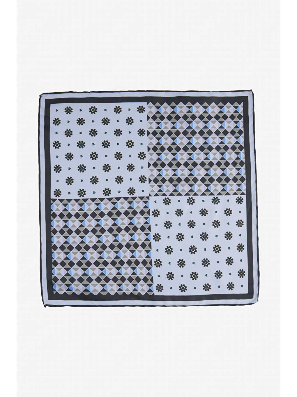 Erkek Gri-Siyah Mendil-1