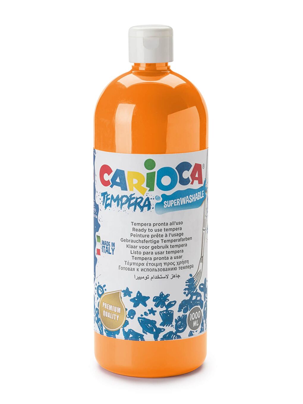 CARIOCA Tempera Boya - Portakal (Süper Yıkanabilir) 1000ml - 1350gr / Plastik Şişede