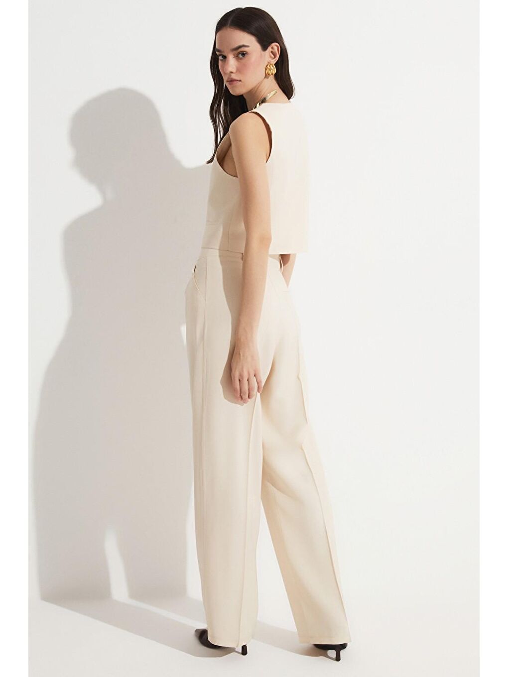 Ekru Yelek Pantolon Takım-1