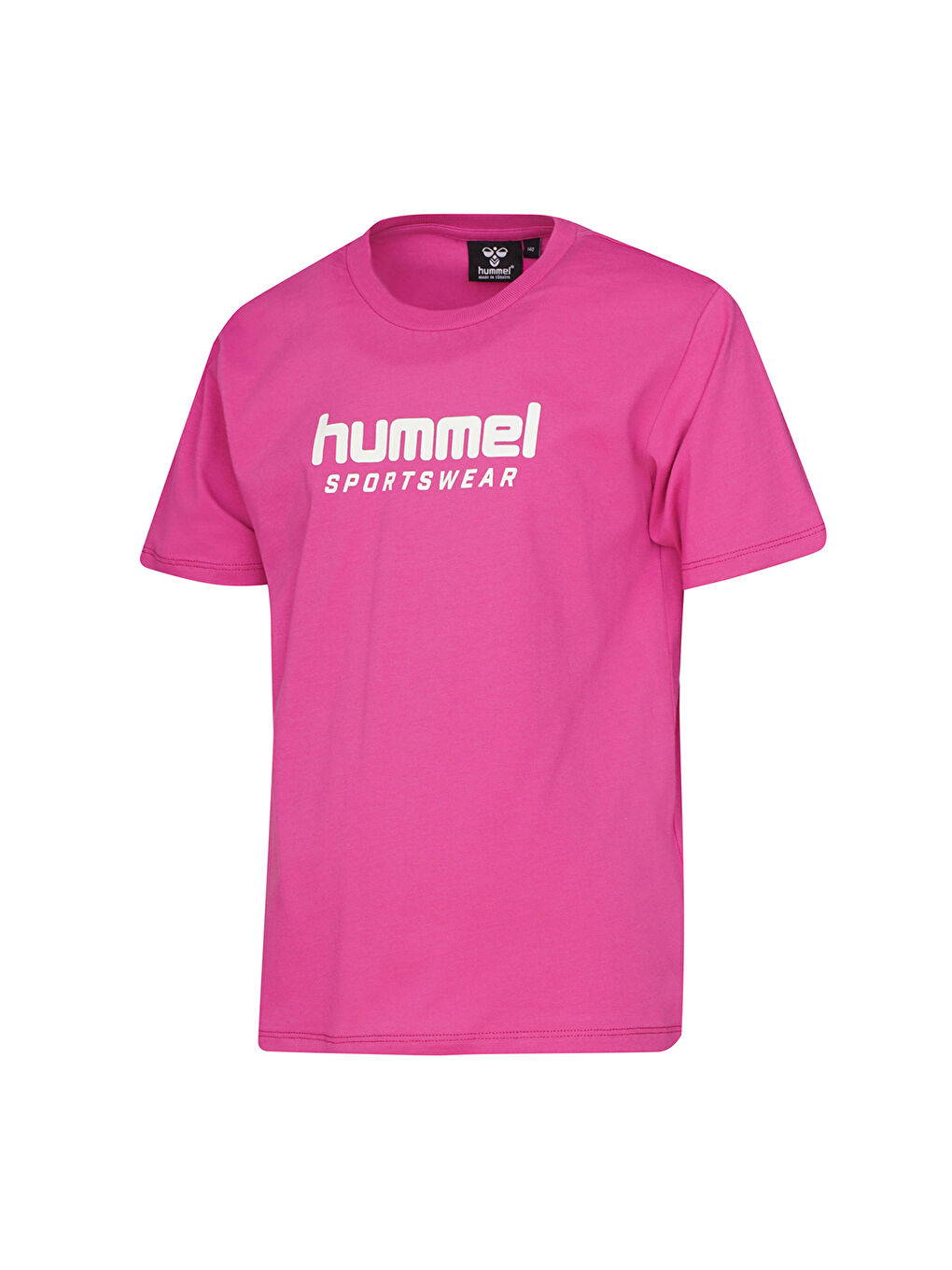 Abarran Kız Çocuk Pembe Yuvarlak Yaka Tişört-1