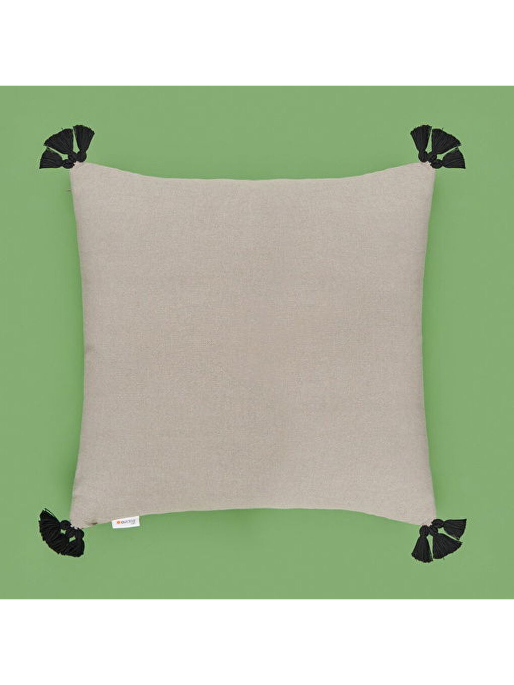 Soft Anthracite Püskül Detaylı Kırlent - Antrasit / Siyah - 40x40 cm