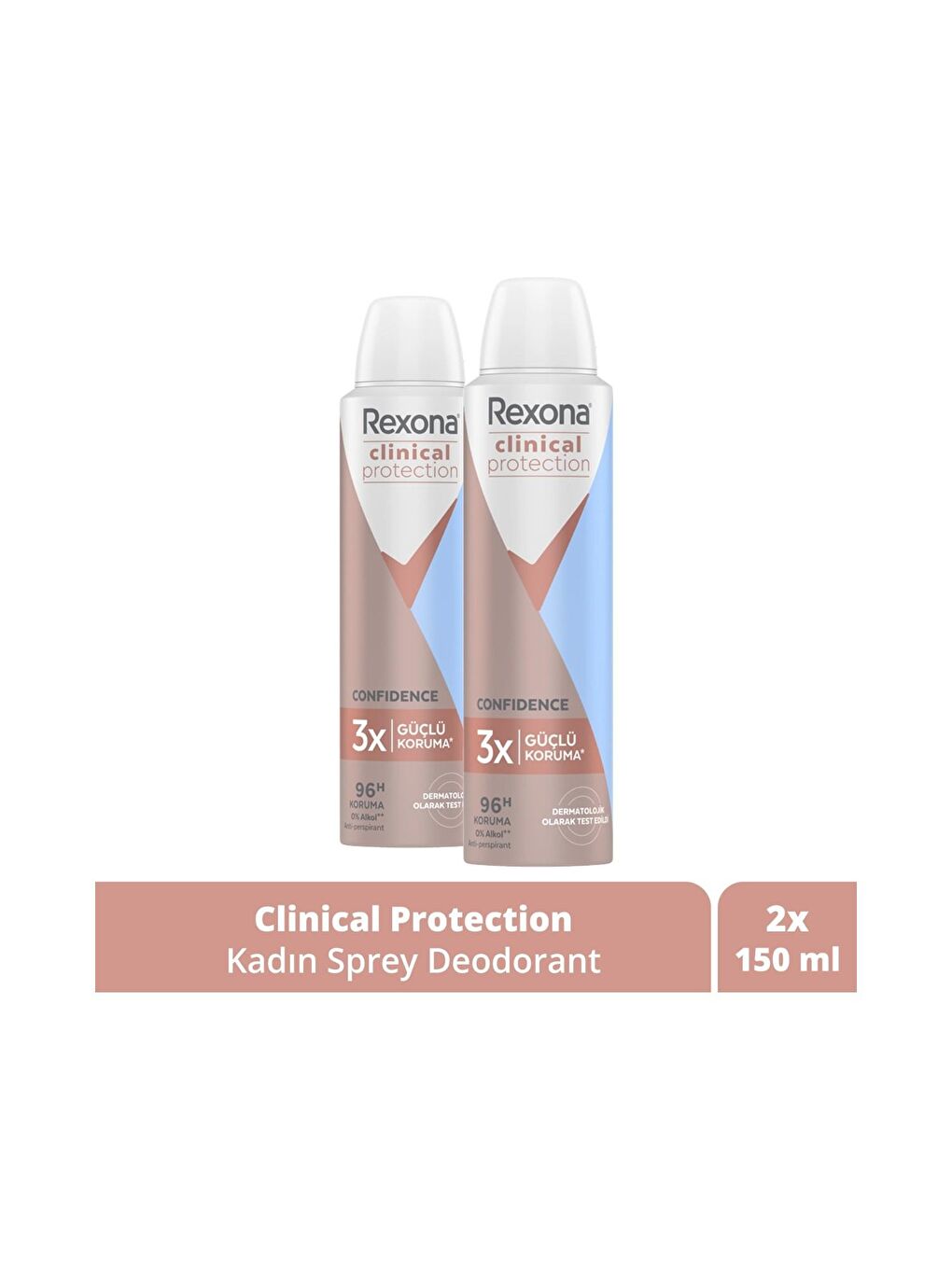 Rexona Renksiz Clinical Protection Kadın Sprey Deodorant 150 ml 2 Adet