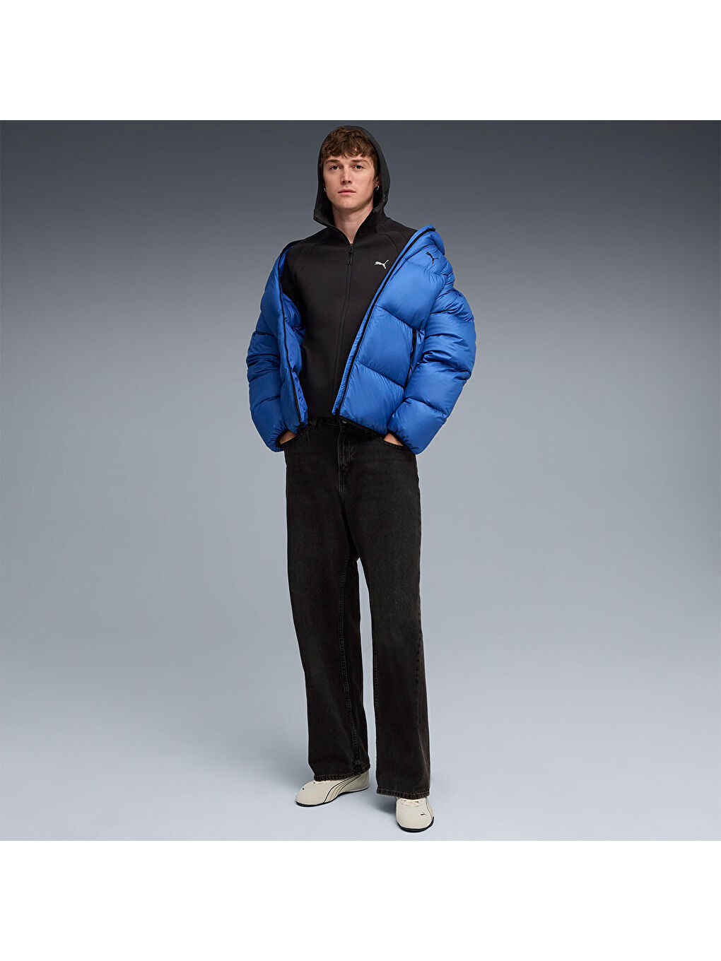 Hoodie Evostripe Erkek Siyah Kapüşonlu Fermuarlı Sweatshirt-2