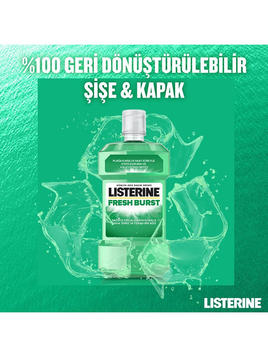 Listerine Renksiz Fresh Burst Ağız Bakım Suyu 500 ml - 4