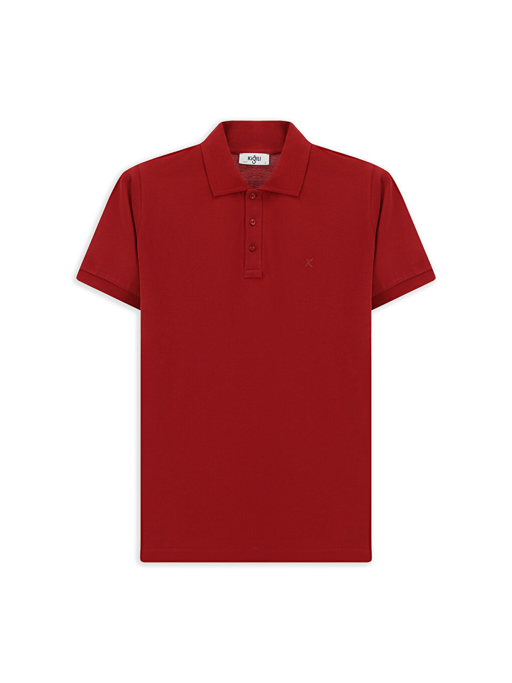 Kırmızı Slim Fit Dar Kesim Pamuk Kıvrılmaz Polo Yaka %100 Pamuk Tişört-5