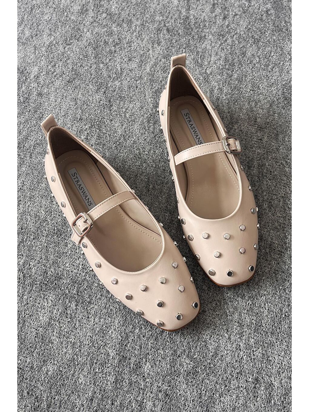 Azure Kadın  Drop  Detay  Deri  Babet Bej-3