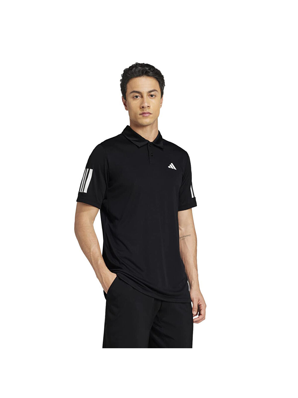 Club 3 Stripes Erkek Siyah Polo Yaka Tişört