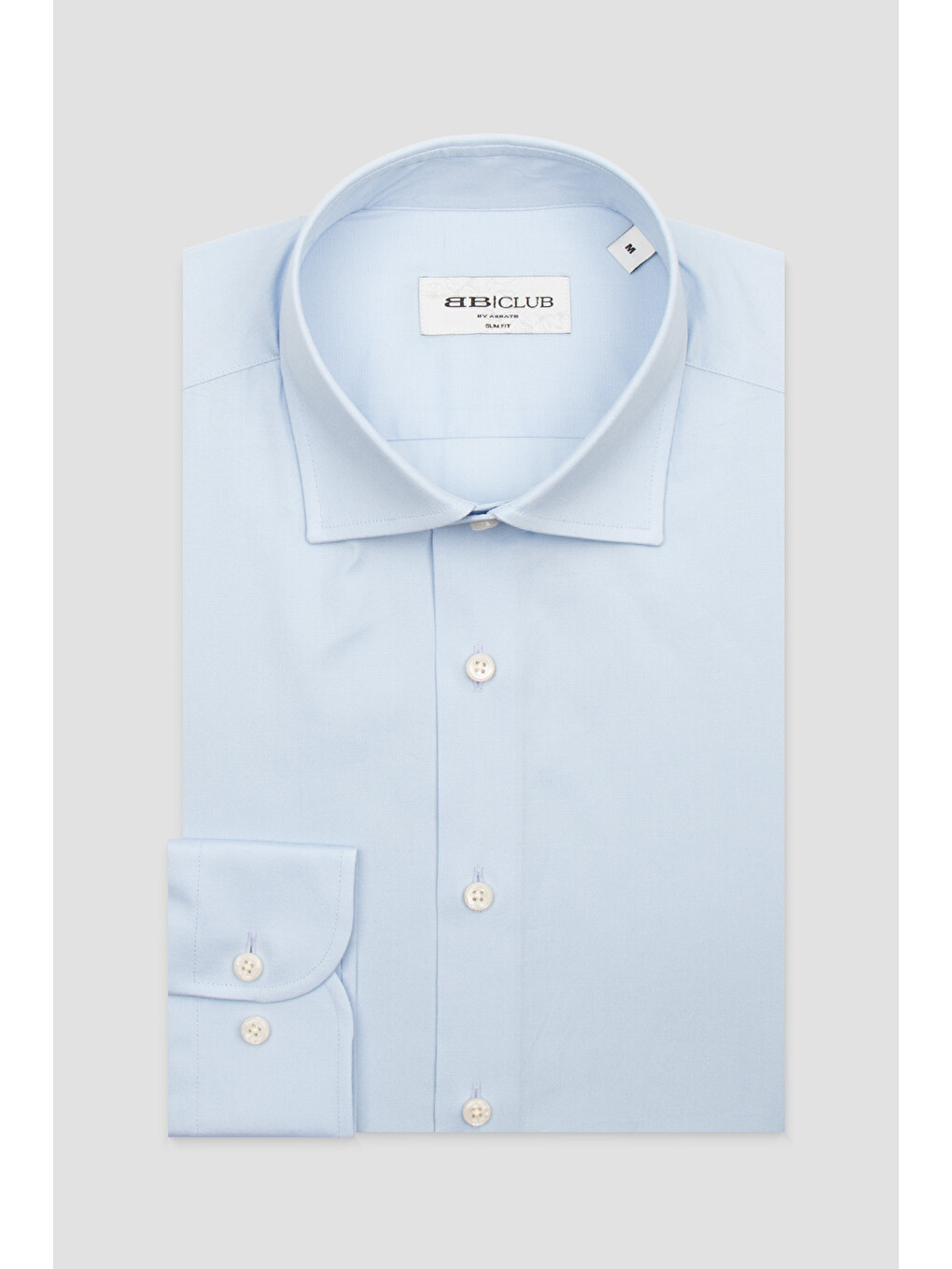 Oscar Oxford Stretch Pamuk Karışımlı Slim Fit Açık Mavi Klasik Yaka Erkek Düz Gömlek