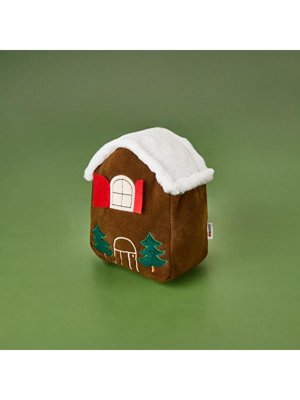 Evidea Soft Yeni Yıl Evi Figürlü Yastık - Kahverengi - 22x22 cm - 3