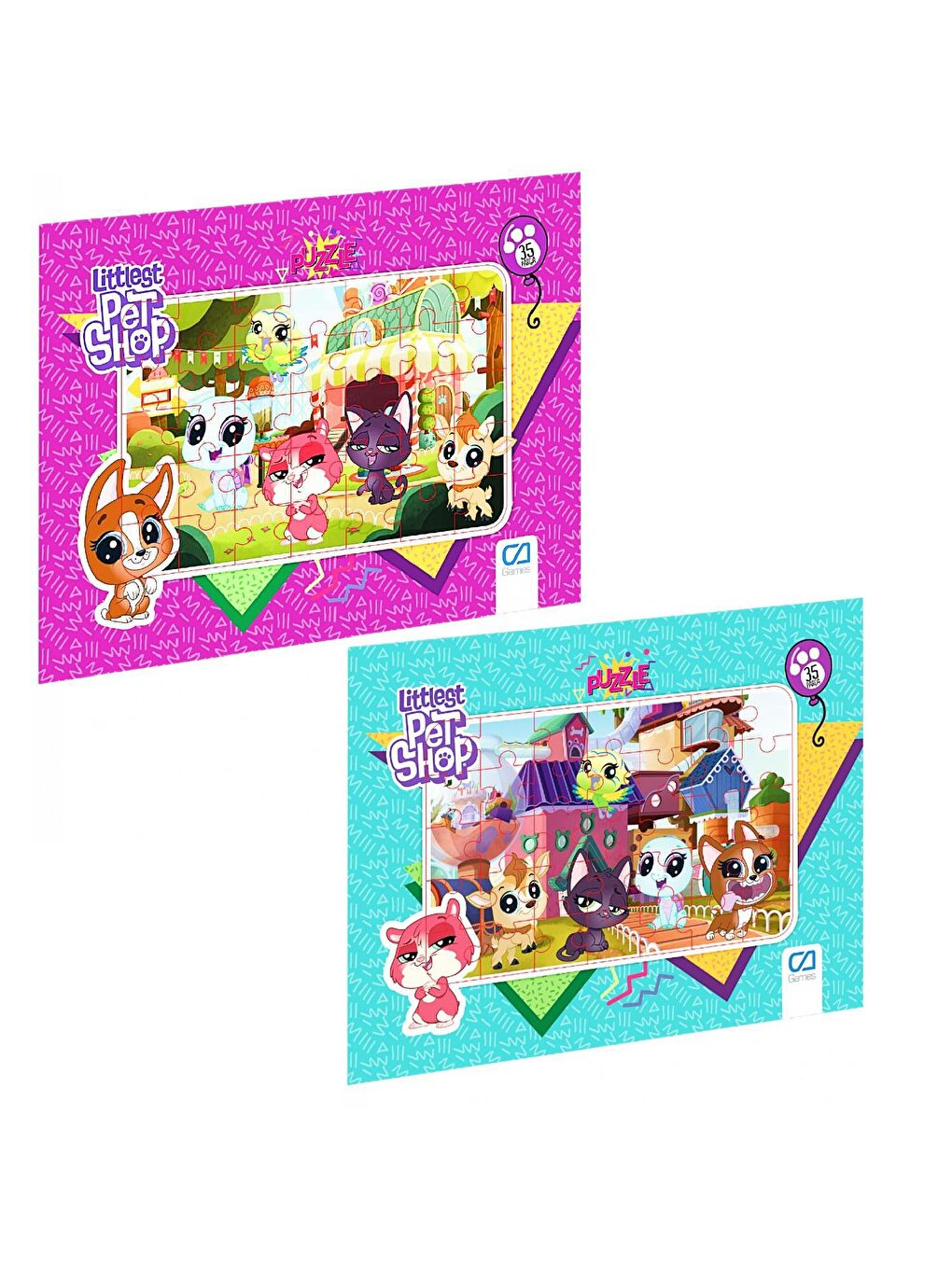 CA Games Karışık Asorti Littlest Pet Shop 35 Parça Frame Puzzle İkili Set