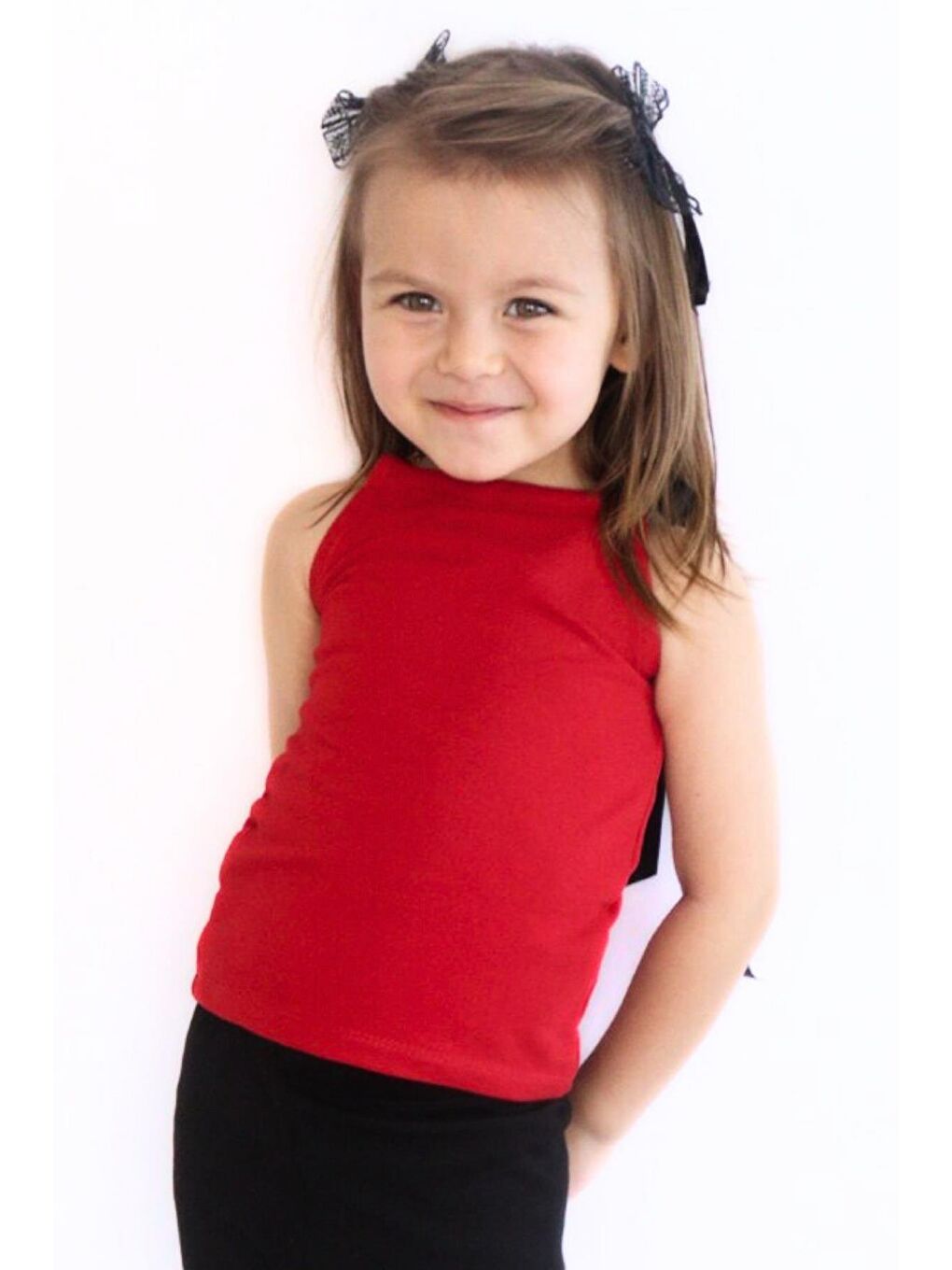 Kız Bebek Coco Kırmızı Halter Üst Toka Takım-5