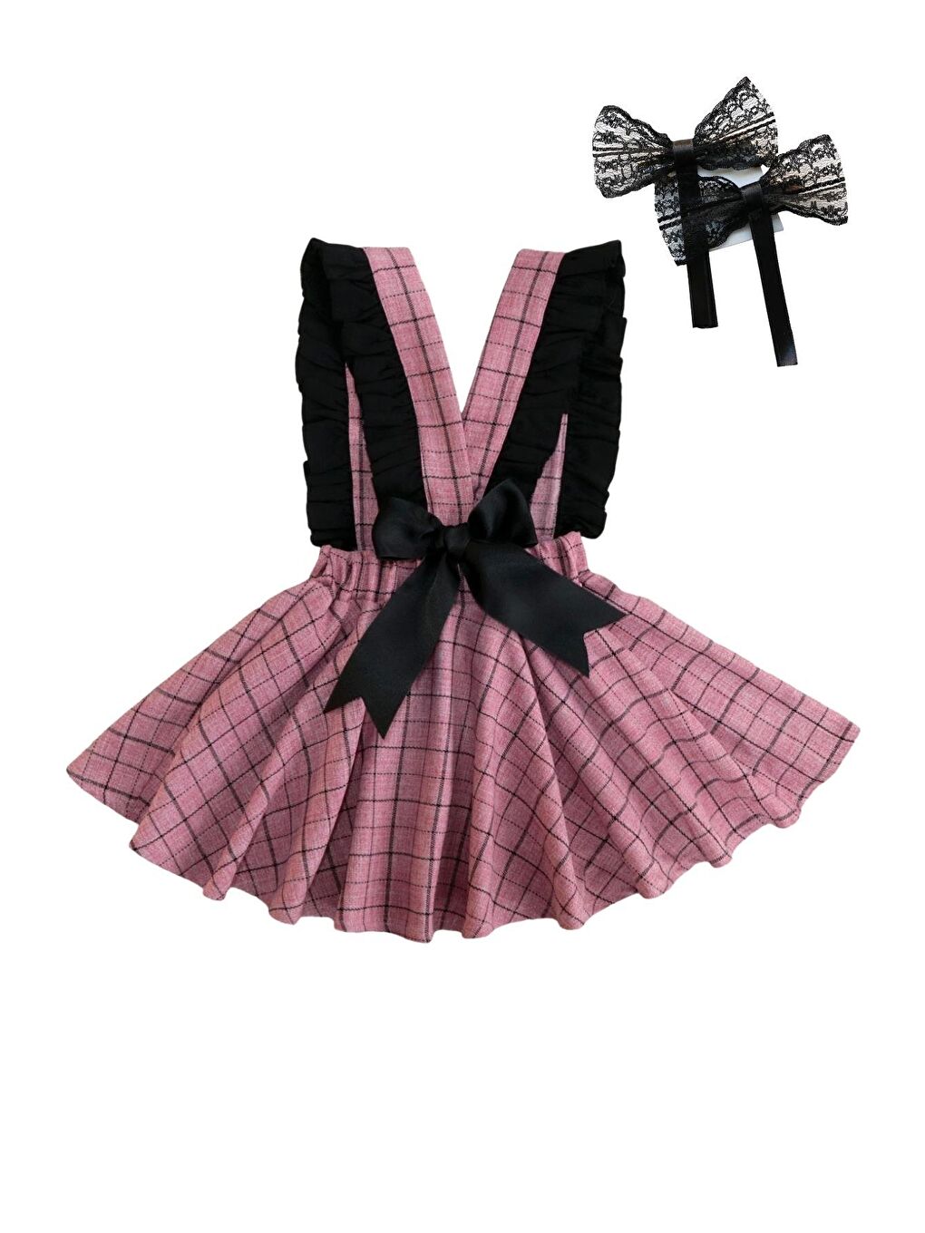 Kız Bebek Pembe Jile Toka Takım-5