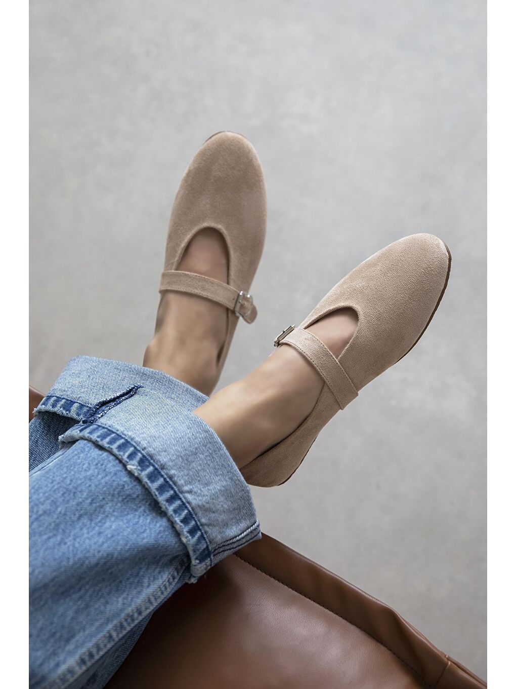 Bej Jun Kadın  Süet Babet Ten-1