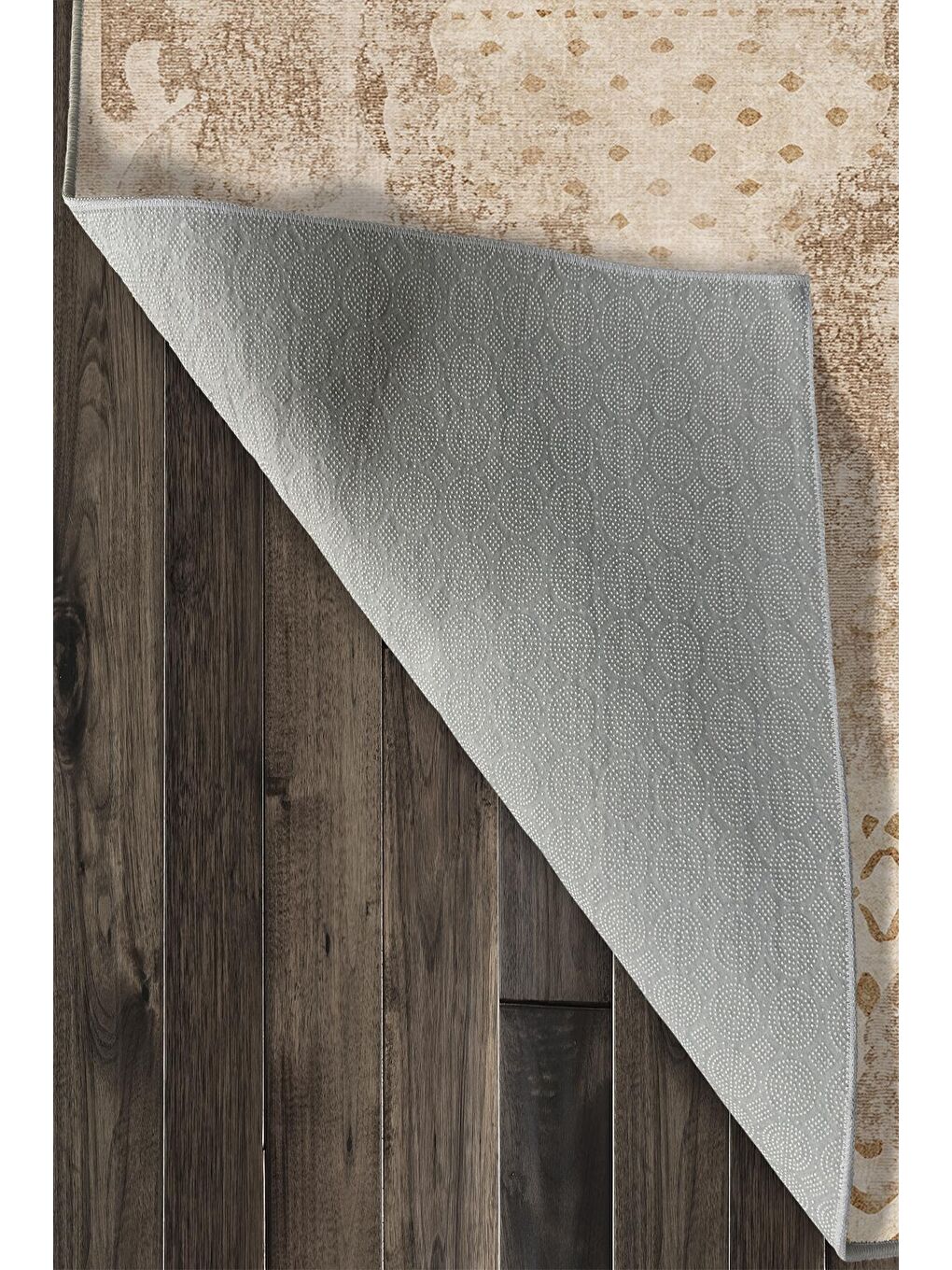 Bej Özel Tasarım, Kaymaz Taban, İnce, Yıkanabilir, Modern Halı WOOKECE1444 120x180-6