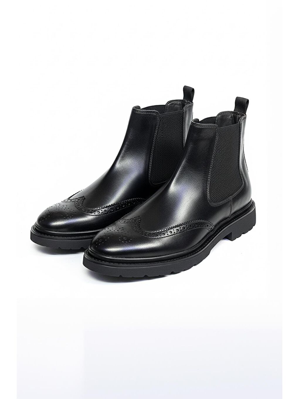 Siyah Hakiki Deri İşlemeli Chelsea Bot-1