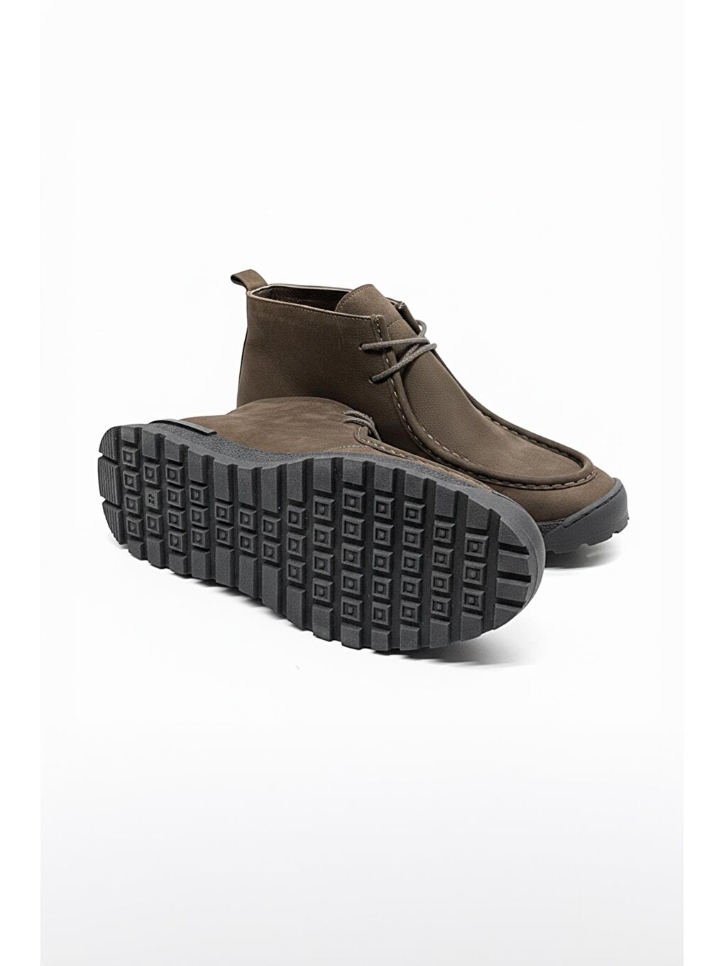 Kahverengi Kahve Hakiki Deri Bağcıklı Nubuk Casual Bot-2