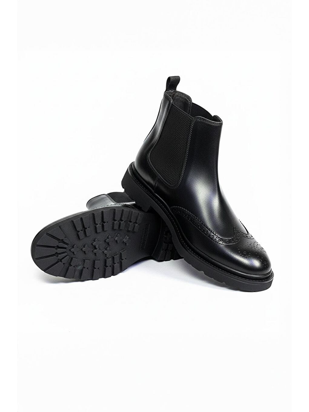 Siyah Hakiki Deri İşlemeli Chelsea Bot-2