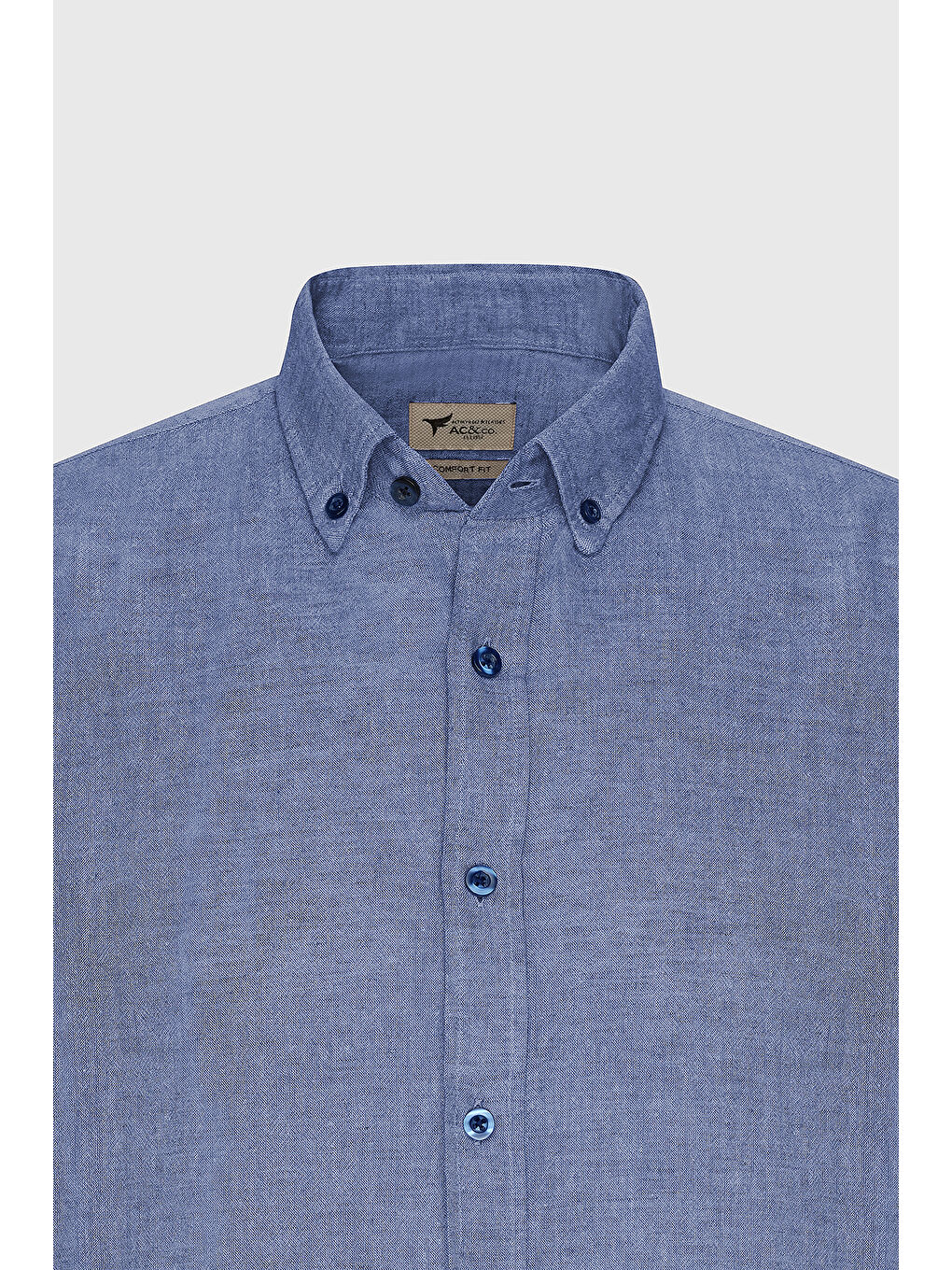 Mavi Erkek Saks Comfort Fit Rahat Kesim Düğmeli Yaka Casual Keten Gömlek-8