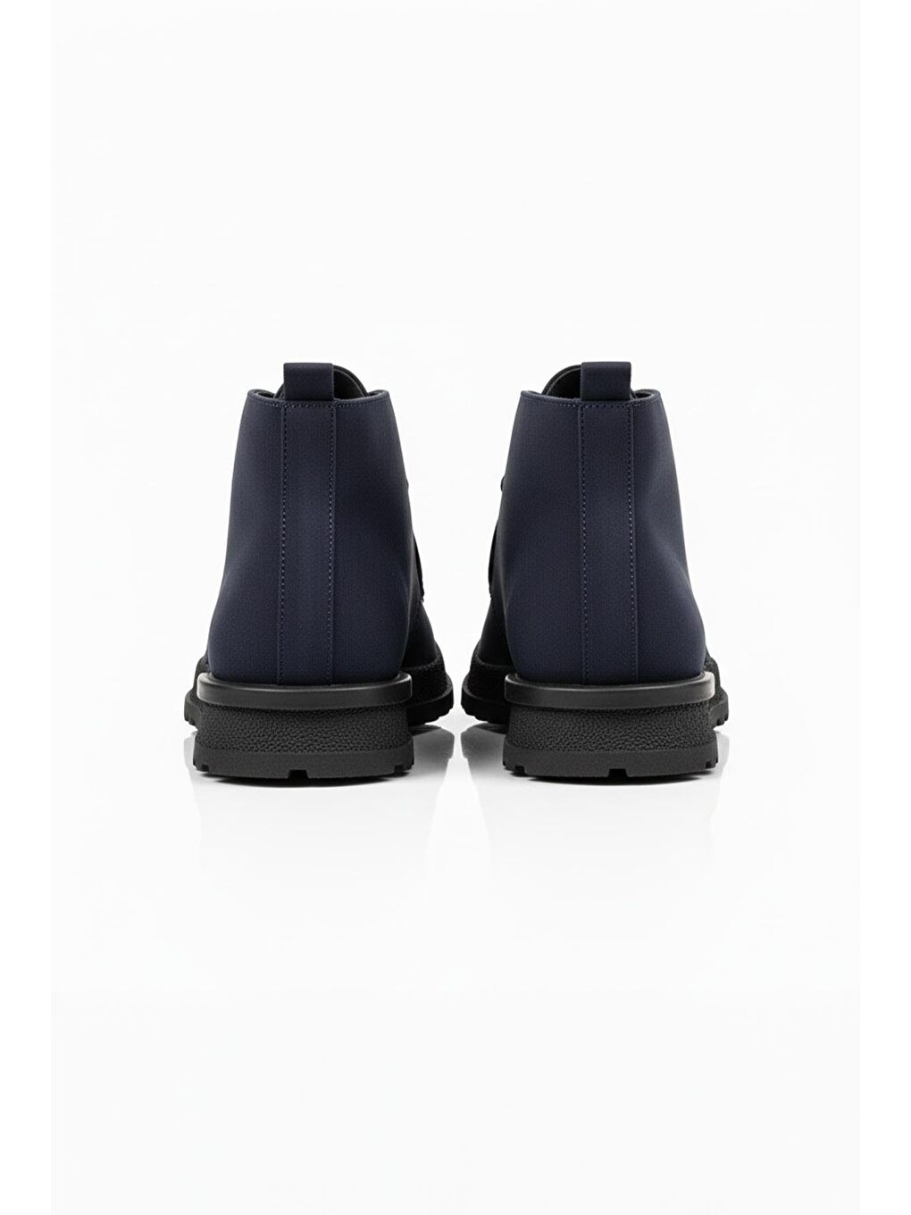 Lacivert Hakiki Deri Bağcıklı Nubuk Casual Bot-3